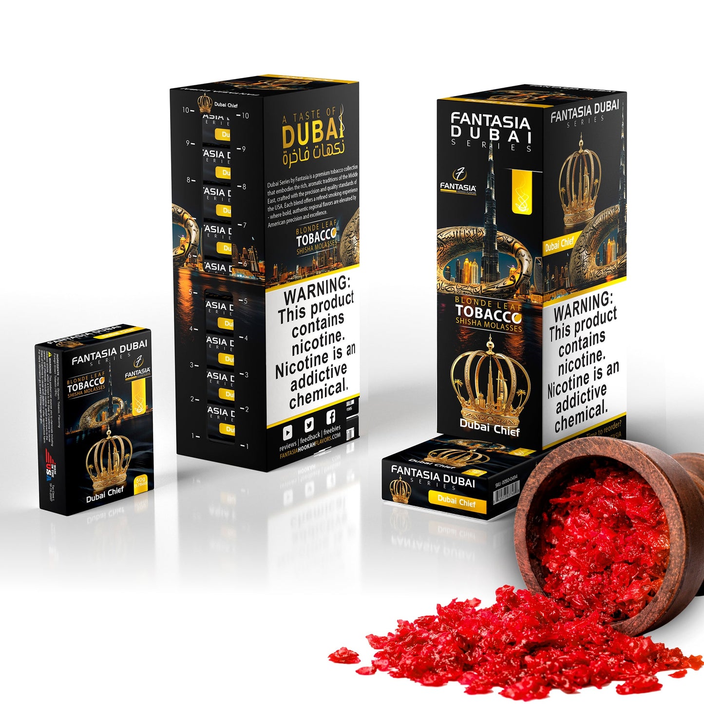 Fantasia DUBAI Hookah Shisha Tobacco 500g Display (10 X 50g Pack)