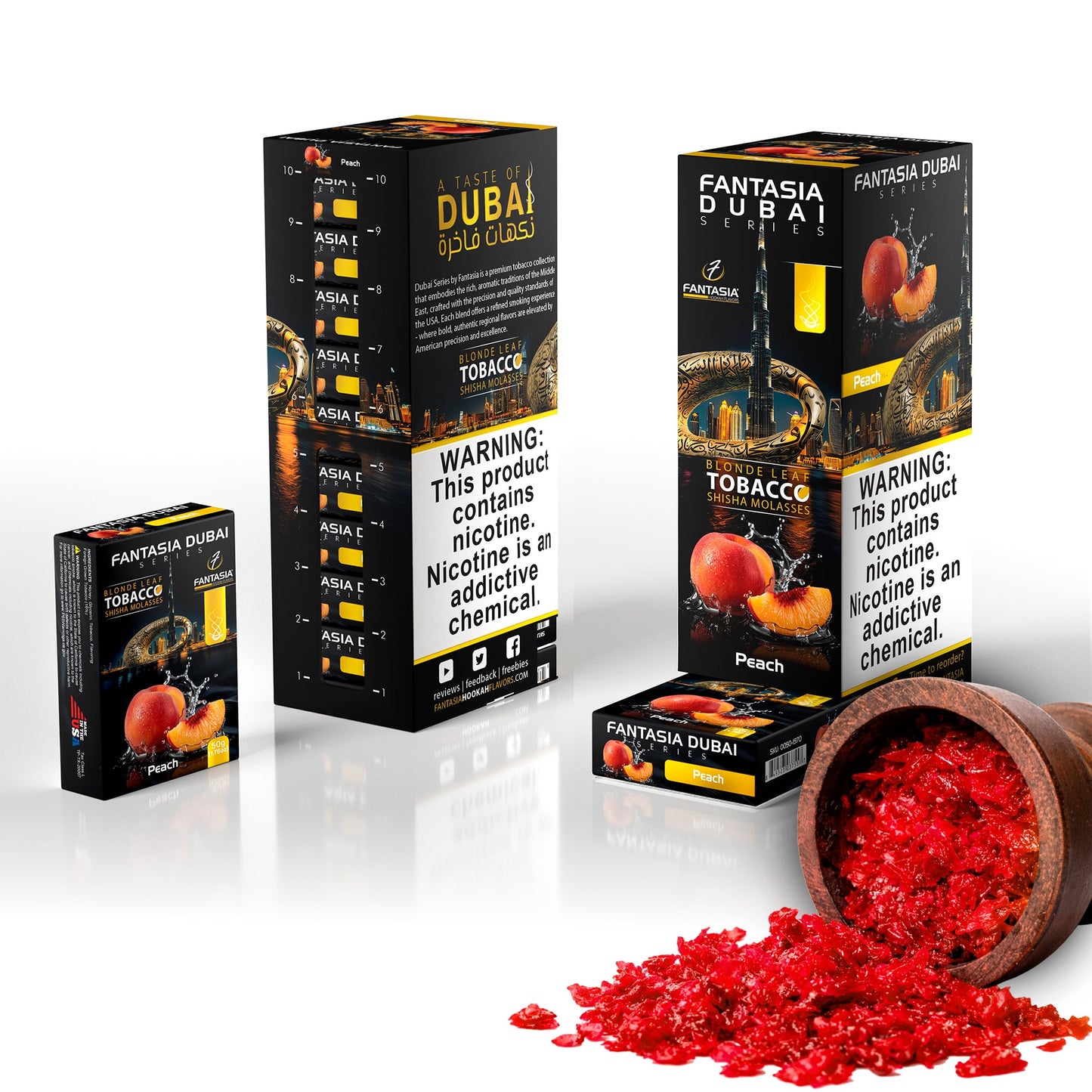 Fantasia DUBAI Hookah Shisha Tobacco 500g Display (10 X 50g Pack)