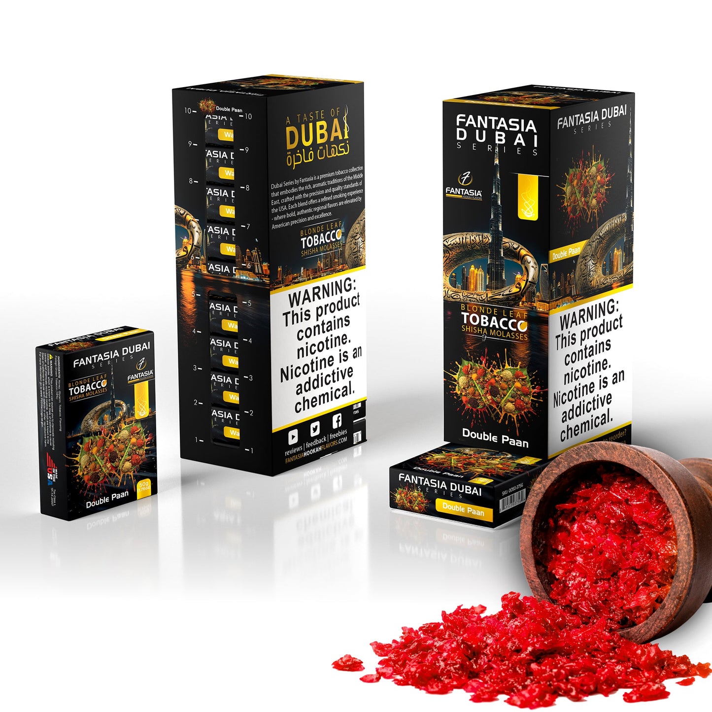 Fantasia DUBAI Hookah Shisha Tobacco 500g Display (10 X 50g Pack)