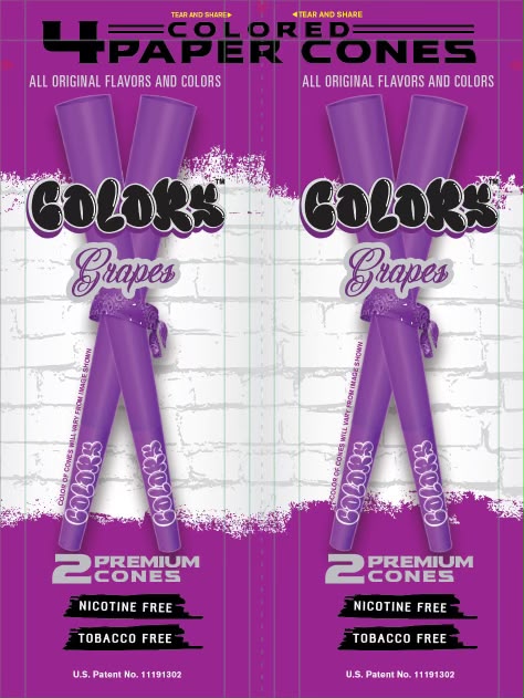 Colors™ Organic CONES Unflavored MASTER CASE (24 Displays)