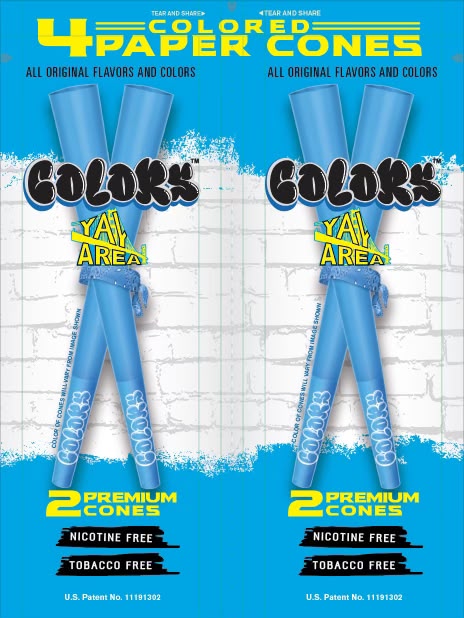 Colors™ Organic CONES Unflavored MASTER CASE (24 Displays)