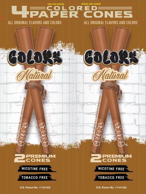 Colors™ Organic CONES Unflavored MASTER CASE (24 Displays)