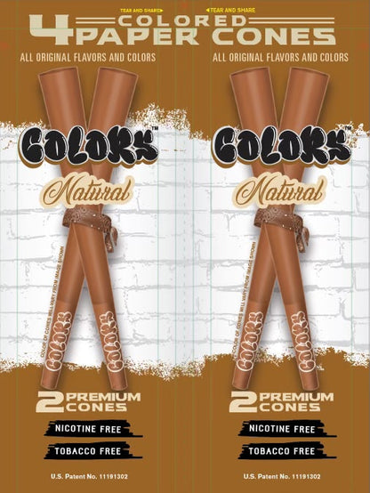 Colors™ Organic CONES Unflavored MASTER CASE (24 Displays)