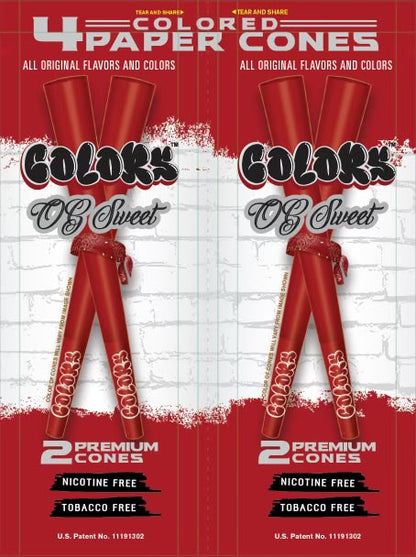 Colors™ Organic CONES Unflavored MASTER CASE (24 Displays)